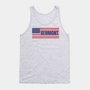 Vermont State in American Flag Tank Top